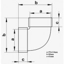 Flachkanal Bogen 90&deg; PVC (vertikal) 110x55mm