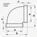 Flachkanal Bogen 90&deg; PVC (horizontal) 110x55mm