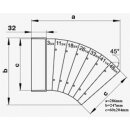 Flachkanal Bogen 45° PVC (horizontal) 204x60mm